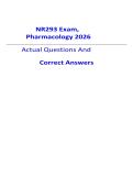 NR 293 Pharmacology Final Exam 2026 Versions