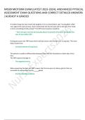 NR509 Advanced Physical Assessment Midterm Exam Actual Questions And Correct Detailed Answers 2026 Edition