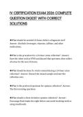 IV CERTIFICATION EXAM 2026 COMPLETE QUESTION DIGEST WITH CORRECT SOLUTIONS