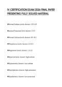 IV CERTIFICATION EXAM 2026 FINAL PAPER PRESENTING FULLY SOLVED MATERIAL