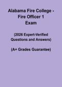 Alabama Fire College Fire Officer 1 Exam Questions and Answers 2026 &vert; Study & Practice Guide