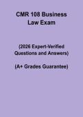 CMR 108 Business Law Exam Questions and Answers 2026 &vert; Study & Practice Guide