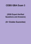 CEBS GBA Exam 3 Questions and Answers 2026 &vert; Study & Practice Guide