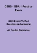 CEBS GBA 1 Practice Exam Questions 2026 &vert; Study & Review Guide