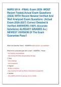 NURS 3514 - FINAL Exam 2026  MOST  Recent Tested&comma;Actual Exam Questions  &lpar;2026&rpar; WITH Recent Newest Verified And  Well Analyzed Exam Questions  &lpar;Actual  Exam 2026-2027&rpar; Correct Detailed &  Verified ANSWERS &lpar;100&percnt; Accurate  Solutions&rpar; ALREADY GRADED A&plus;&vert;&vert;  NEW
