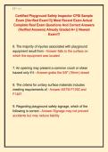 Certified Playground Safety Inspector CPSI Sample  Exam &vert;&vert;Verified Exam&excl;&excl;&excl;&vert;&vert; Most Recent Exam Actual  Complete Real Exam Questions And Correct Answers  &lpar;Verified Answers&rpar; Already Graded A&plus; &vert;&vert; Newest  Exam&excl;&excl;&excl;