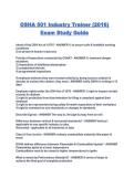 OSHA 501 Industry Trainer &lpar;2016&rpar; Exam Study Guide