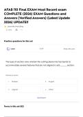 AFAB 110 Final EXAM Most Recent exam COMPLETE &lpar;2026&rpar; EXAM Questions and Answers &lpar;Verified Answers&rpar; &lpar;Latest Update 2026&rpar; UPDATE&excl;&excl;