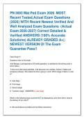 PN 3003 Mat Ped Exam 2026  MOST  Recent Tested&comma;Actual Exam Questions  &lpar;2026&rpar; WITH Recent Newest Verified And  Well Analyzed Exam Questions  &lpar;Actual  Exam 2026-2027&rpar; Correct Detailed &  Verified ANSWERS &lpar;100&percnt; Accurate  Solutions&rpar; ALREADY GRADED A&plus;&vert;&vert;  NEWES
