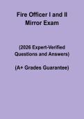 Fire Officer I and II Mirror Exam Questions and Answers 2026 &vert; Study & Practice Guide