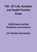 PSI NY Life&comma; Accident and Health Practice Exam 2026 &vert; Study & Review Guide