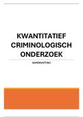 Samenvatting 'Kwantitatief Criminologisch Onderzoek'