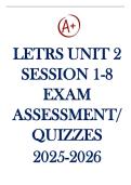 letrs&lowbar;unit&lowbar;2&lowbar;session&lowbar;1&lowbar;8 EXAM ASSESSMENT-QUIZZES with CORRECT ANSWERS LATEST UPDATE