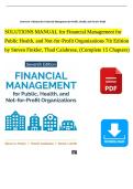Solutions Manual for Financial Management for Public Health and Not-for-Profit Organizations&comma; 7th Edition by Steven A&period; Finkler and Thad D&period; Calabrese