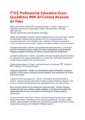 FTCE Professional Education Exam Que4stions With All Correct Answers A&plus; Pass