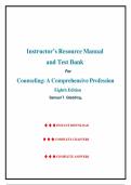 Counseling&colon; A Comprehensive Profession &mdash; 8th Edition&comma; Samuel T&period; Gladding &mdash; Instructor&rsquo;s Resource Manual and Test Bank &mdash; Package Deal &lpar;Ch&period; 1-18&rpar;