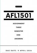 AFL1501 Assignment 3 Answers - Semester 1 &comma; 2026 &vert; Due Date 9 April 2026