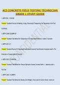 ACI Concrete Field Testing Grade 1 Study Guide &lpar;2025&sol;2026&rpar; &vert; ASTM C31&comma; C143&comma; C172 & C231 &vert; Questions & Verified Answers &vert; Grade A&plus; Prep &vert; Instant PDF Download