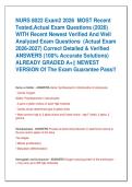 NURS 8022 Exam2 2026  MOST Recent  Tested&comma;Actual Exam Questions &lpar;2026&rpar;  WITH Recent Newest Verified And Well  Analyzed Exam Questions  &lpar;Actual Exam  2026-2027&rpar; Correct Detailed & Verified  ANSWERS &lpar;100&percnt; Accurate Solutions&rpar;  ALREADY GRADED A&plus;&vert;&vert; NEWEST  VER