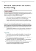 Financial Markets and Institutions &lpar;FMI&rpar; Samenvatting - 15&sol;20&excl;