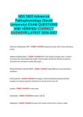 NSG 5003 Advanced Pathophysiology &lpar;South University&rpar; EXAM LATEST QUESTIONS AND VERIFIED CORRECT ANSWERS GRADE A&plus;&period;