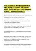 WGU D775 INTRO BUSINESS FINANCE PA  AND OA 200 QUESTIONS 2025 UPDATE  FINAL SCRIPT 2026 FULL SOLUTIONS AND  CORRECT ANSWERS GRADED A&plus; 