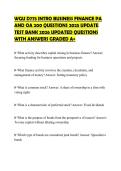 WGU D775 INTRO BUSINESS FINANCE PA AND OA 200 QUESTIONS 2025 UPDATE TEST BANK 2026 UPDATED QUESTIONS WITH ANSWERS GRADED A&plus;