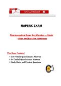 NAPSRx Exam &mdash; Pharmaceutical Sales Certification &mdash; Study Guide and Practice Questions