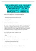 VA DEQ Erosion and Sediment Control Inspector Exam &ndash; Virginia DEQ &vert; Practice Questions with Verified Correct Answers