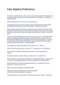 Cale Algebra Proficiency Questions and Answers 2026