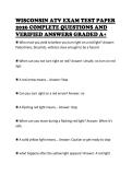WISCONSIN ATV EXAM TEST PAPER 2026 COMPLETE QUESTIONS AND VERIFIED ANSWERS GRADED A&plus;