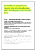 Solution Manual For Intermediate  Accounting Complete Exam Questions  With Correct Answers&vert;&vert;100&percnt; Guaranteed  Pass&vert;&vert; 