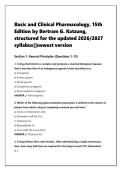 Basic and Clinical Pharmacology&comma; 15th  Edition by Bertram G&period; Katzung&comma;  structured for the updated 2026&sol;2027  syllabus&vert;&vert;newest version 