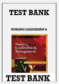 Nursing Leadership & Management &ndash; Test Bank &ndash; Practice Questions with Answers