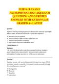 NURS 611 Exam 1 Pathophysiology 2024&ndash;2026 &ndash; Questions & Verified Answers with Rationales &vert; A&plus; Study Guide