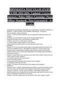 MINNESOTA POST EXAM STUDY GUIDE 2025-2026 &vert; Updated &vert; Correct Answers &vert; Police Officer Licensing &vert; Peace Officer Standards &vert; Pass Guaranteed - A&plus; Graded