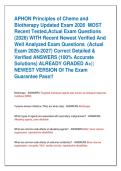 APHON Principles of Chemo and  Biotherapy Updated Exam 2026  MOST  Recent Tested&comma;Actual Exam Questions  &lpar;2026&rpar; WITH Recent Newest Verified And  Well Analyzed Exam Questions  &lpar;Actual  Exam 2026-2027&rpar; Correct Detailed &  Verified ANSWERS &lpar;100&percnt; Accurate  Sol