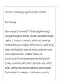 Tennessee CCTV Qualifying Agent Licensing & Certification ACTUAL EXAM LATEST UPDATE THIS YEAR QUESTIONS AN DETAILED ANSWERS just released