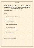 New Mexico Contractor Business and Law Exam ACTUAL EXAM COMPLETE QUESTIONS AND CORRECT ANSWERS LATEST UPDATE THIS YEAR