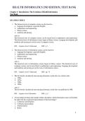 Health Informatics 2nd Edition &ndash; Test Bank