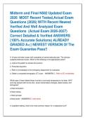 Midterm and Final N582 Updated Exam  2026  MOST Recent Tested&comma;Actual Exam  Questions &lpar;2026&rpar; WITH Recent Newest  Verified And Well Analyzed Exam  Questions  &lpar;Actual Exam 2026-2027&rpar;  Correct Detailed & Verified ANSWERS  &lpar;100&percnt; Accurate Solutions&rpar; ALREADY  GR