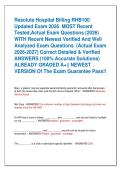 Resolute Hospital Billing RHB100  Updated Exam 2026  MOST Recent  Tested&comma;Actual Exam Questions &lpar;2026&rpar;  WITH Recent Newest Verified And Well  Analyzed Exam Questions  &lpar;Actual Exam  2026-2027&rpar; Correct Detailed & Verified  ANSWERS &lpar;100&percnt; Accurate Solutions&rpar;  