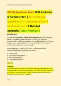 ATI RN Proctored Exam Pediatrics & Fundamentals 2024&ndash;2026 &ndash; 350 Real Questions & Verified Answers with Rationales &vert; First Attempt Study Guide