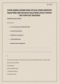 CUPID ADMIN CAR400 EXAM ACTUAL EXAM COMPLETE QUESTIONS AND DETAILED SOLUTIONS LATEST UPDATE THIS YEAR-JUST RELEASED
