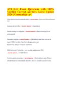 ATI Exit Exam Questions with 100&percnt; Verified Correct Answers Latest Update 2026 &vert; Guaranteed A&plus;