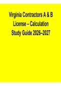 Virginia Contractors A & B License 2026&ndash;2027 Update &ndash; Calculation Study Guide & Practice Questions