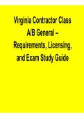 Virginia Contractor Class A & B General 2026 Update &ndash; Requirements&comma; Licensing & Exam Study Guide