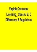 Virginia Contractor Licensing 2026 Update &ndash; Class A&comma; B&comma; C Differences&comma; Requirements & Regulations Study Guide