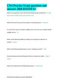 CNA Practice Exam questions and answers 2026 RATED A&plus;