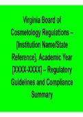 Virginia Board of Cosmetology Regulations 2026 Update &ndash; Institution Name State Reference&comma; Academic Year Study Guide